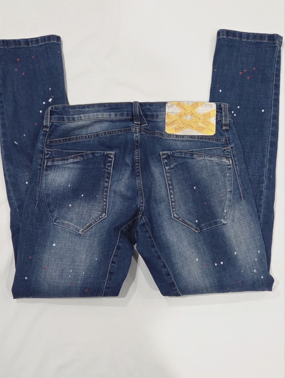 Royal 7even RS7 Paint Splatter Stretch Slim Jeans - 32x32 - Picture 8 of 9